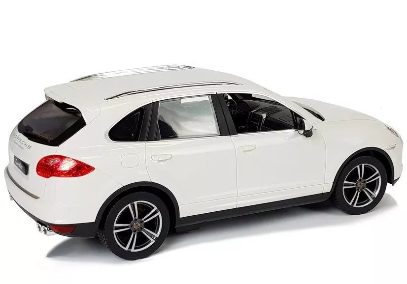 Porsche Cayenne RASTAR 1:14 – baltas nuotolinio valdymo automobilis (2.4G)