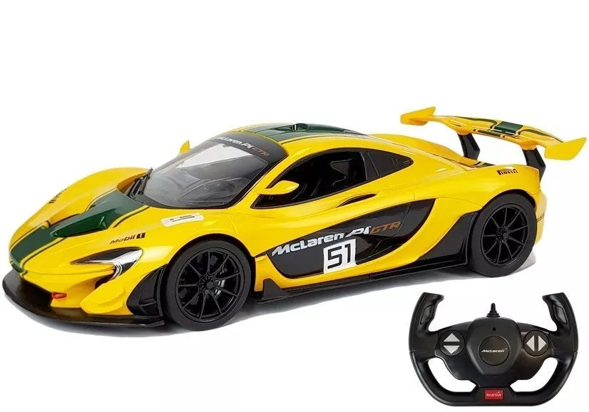 McLaren P1 GTR RASTAR 1:14 – geltonas nuotolinio valdymo automobilis (2.4G)