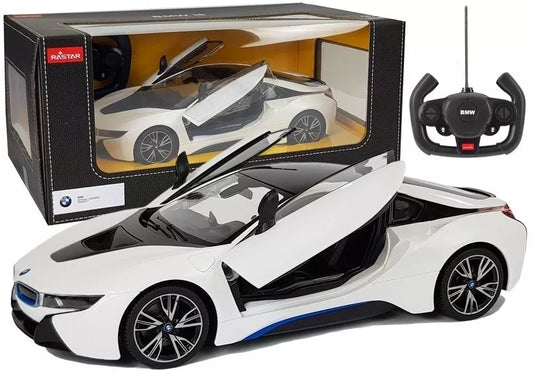 R/C automobilis BMW i8 Rastar 1:14 – baltas
