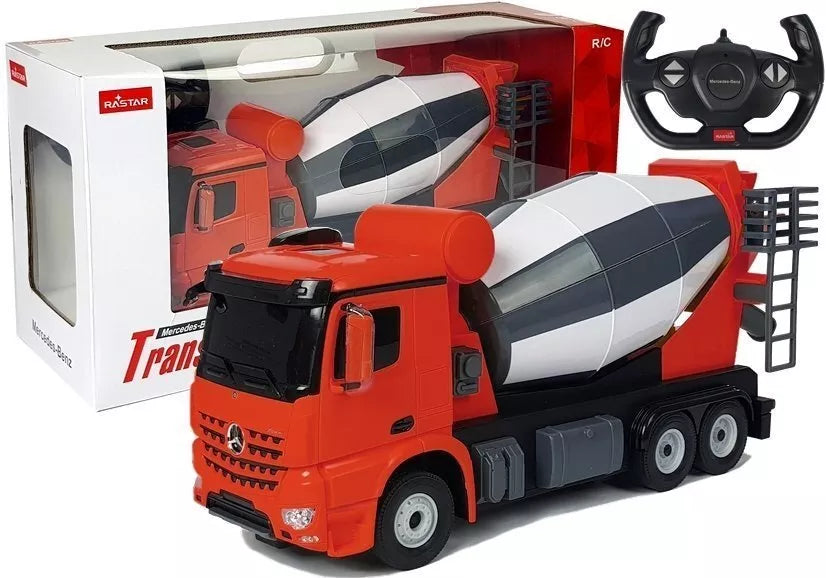 RC betono maišyklė Mercedes‑Benz Arocs Rastar 1:14 – raudona
