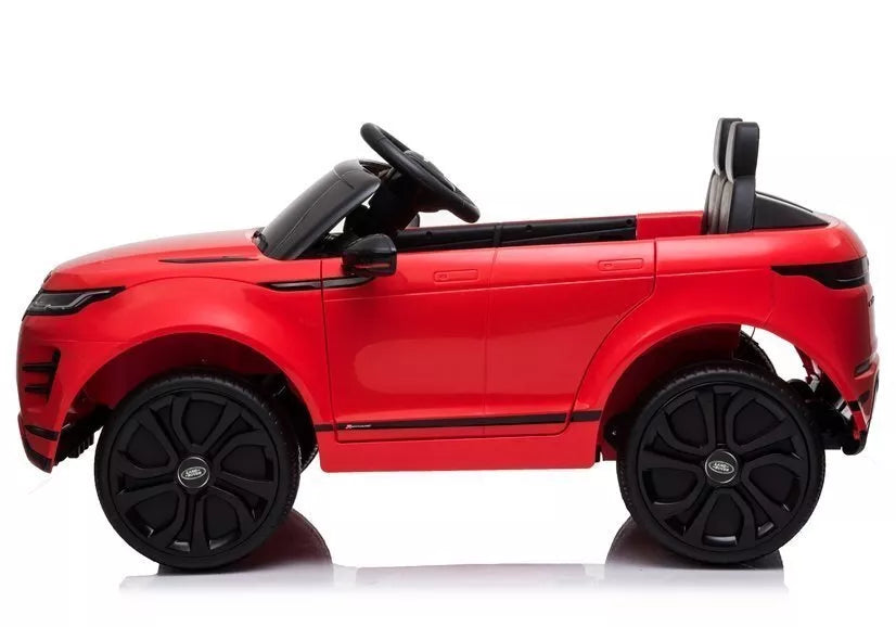 Range Rover Evoque – elektrinis vaikiškas automobilis, raudonos spalvos