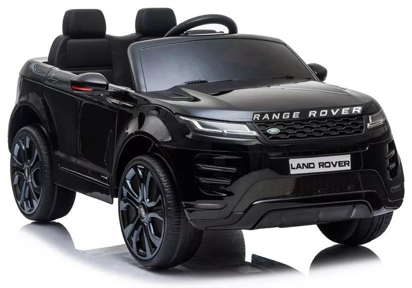 Range Rover Evoque – elektrinis vaikiškas automobilis, juodos spalvos
