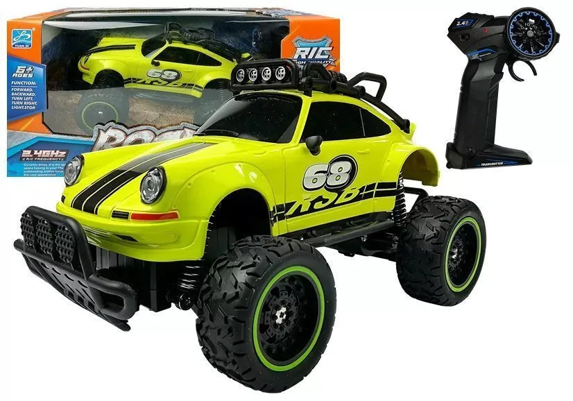 Nuotoliniu būdu valdomas bekelės automobilis Off-road R/C Beetle – žalias, 2.4G