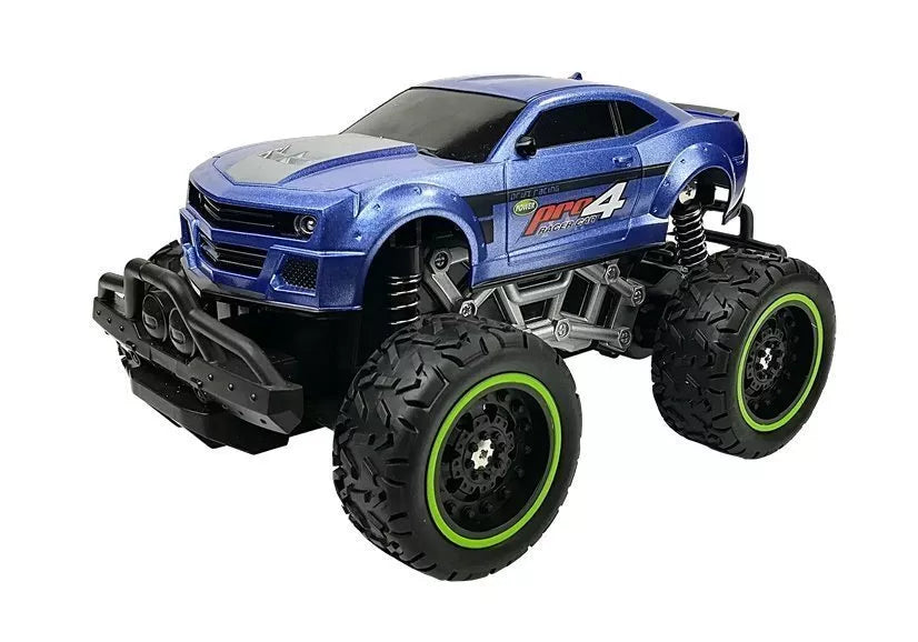 Nuotoliniu būdu valdomas bekelės automobilis Off-road R/C Blue High Wheels – mėlynas, 2.4G