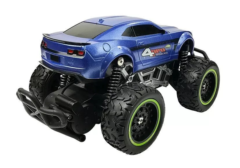 Nuotoliniu būdu valdomas bekelės automobilis Off-road R/C Blue High Wheels – mėlynas, 2.4G