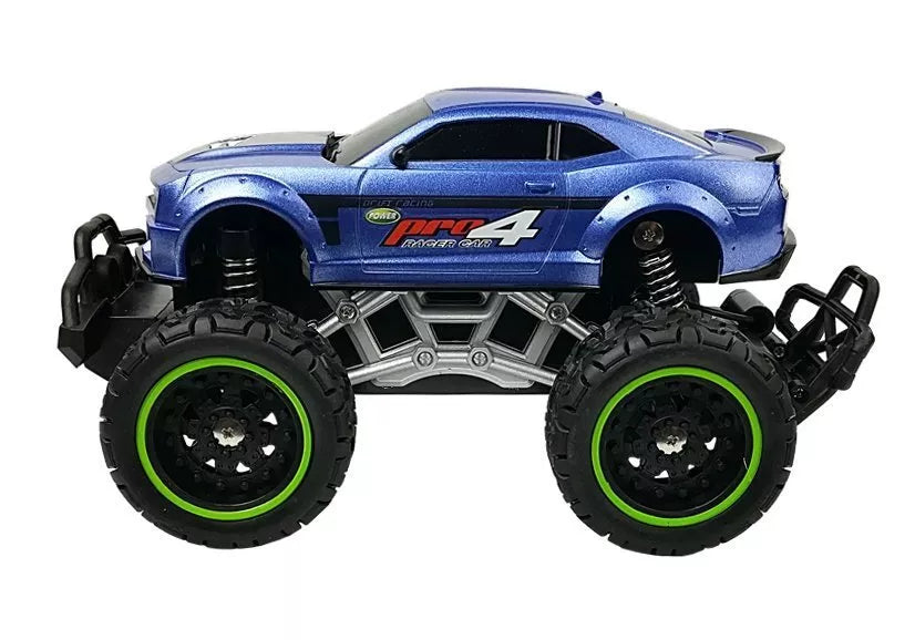 Nuotoliniu būdu valdomas bekelės automobilis Off-road R/C Blue High Wheels – mėlynas, 2.4G