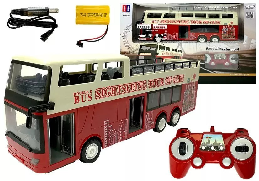 Nuotoliniu būdu valdomas dviaukštis autobusas R/C Double Decker – 1:18, 2.4G