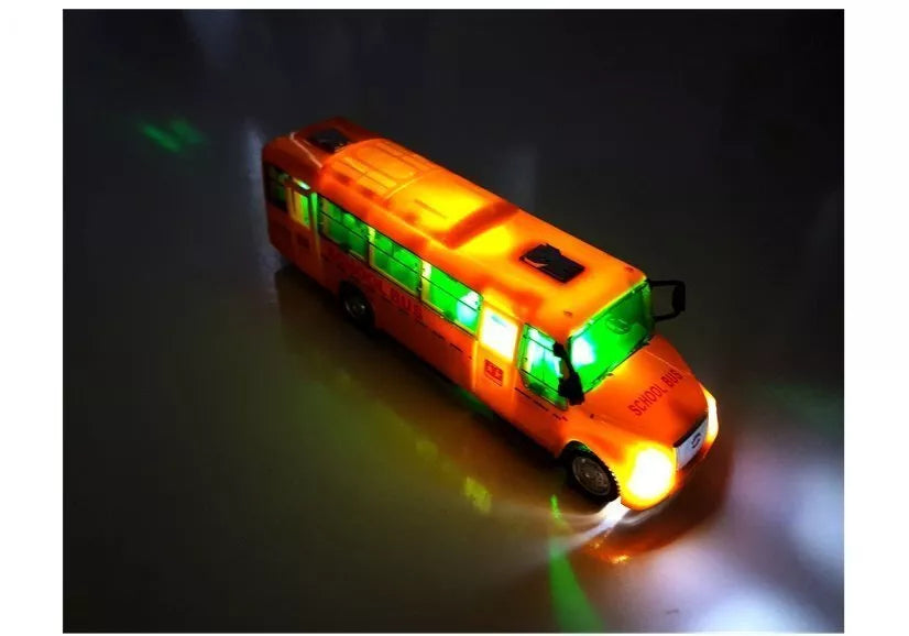 Pavasarinės pavaros mokyklinis autobusas su šviesomis, garsais ir atsidarančiomis durimis