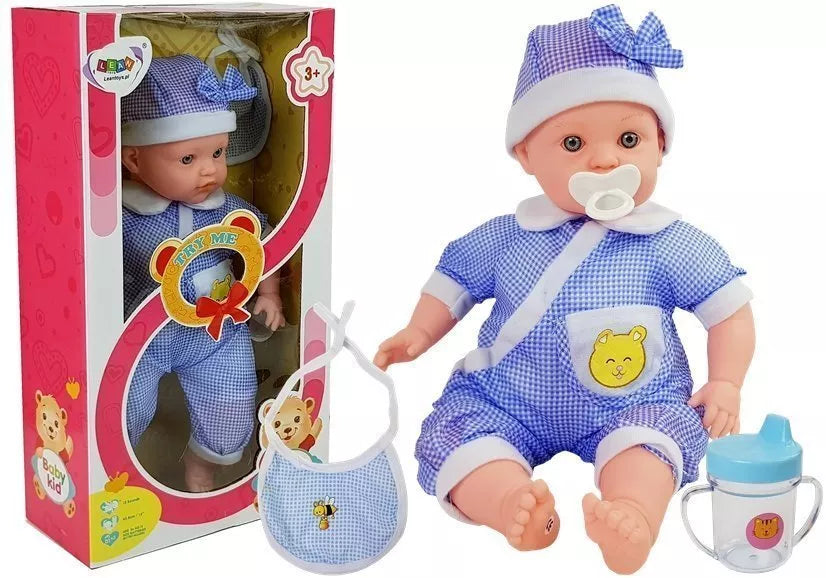 Lėlė kūdikis su mėlynais drabužėliais Doll Baby 45cm