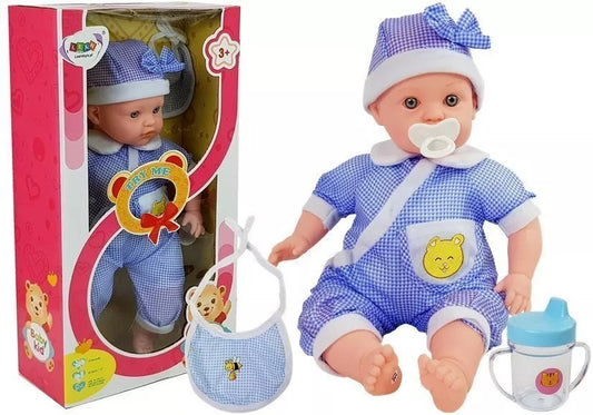 Lėlė kūdikis su mėlynais drabužėliais Doll Baby 45cm