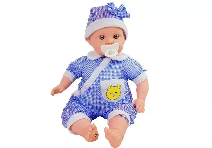 Lėlė kūdikis su mėlynais drabužėliais Doll Baby 45cm