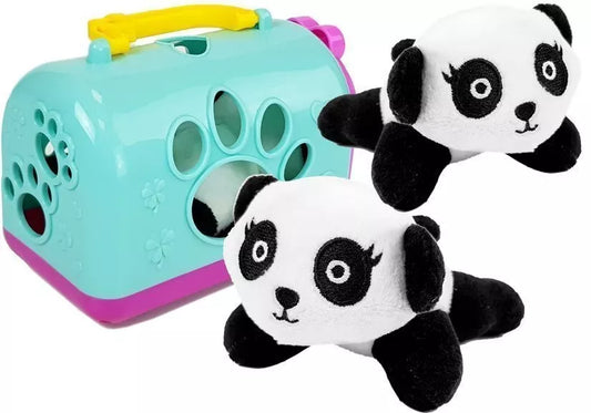 Pliušinė panda su transporteriu