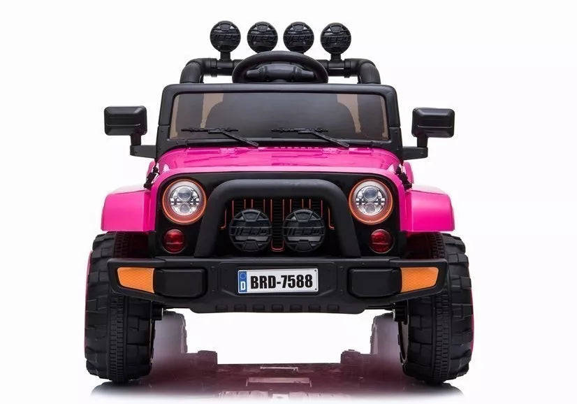 Elektrinis vaikiškas automobilis BRD‑7588 – rožinis, su pulteliu tėvams