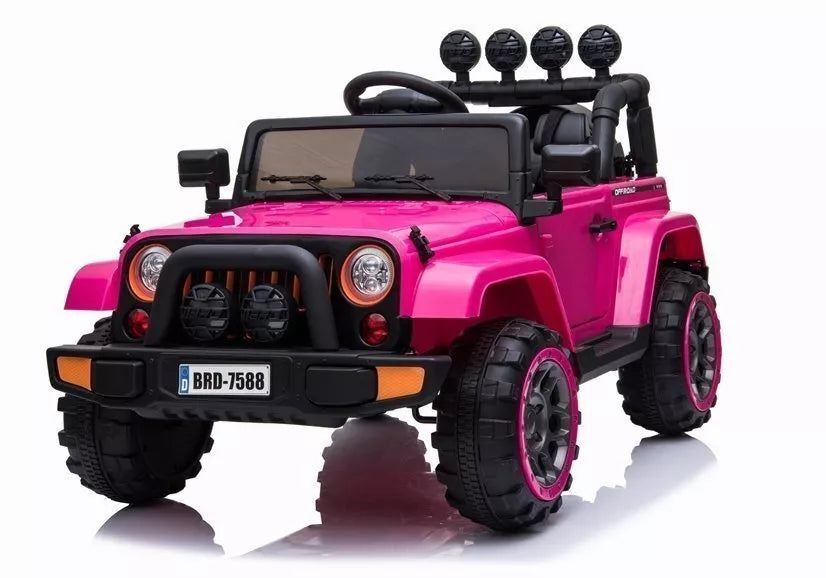 Elektrinis vaikiškas automobilis BRD‑7588 – rožinis, su pulteliu tėvams