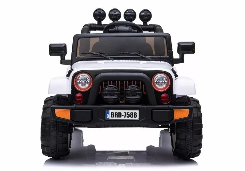 BRD‑7588 baltas elektrinis vaikiškas visureigis – 12V