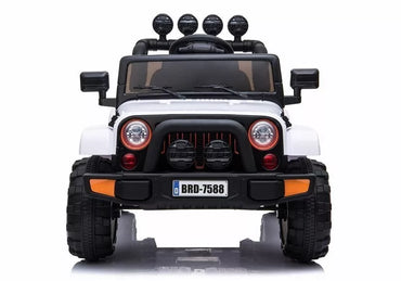BRD‑7588 baltas elektrinis vaikiškas visureigis – 12V