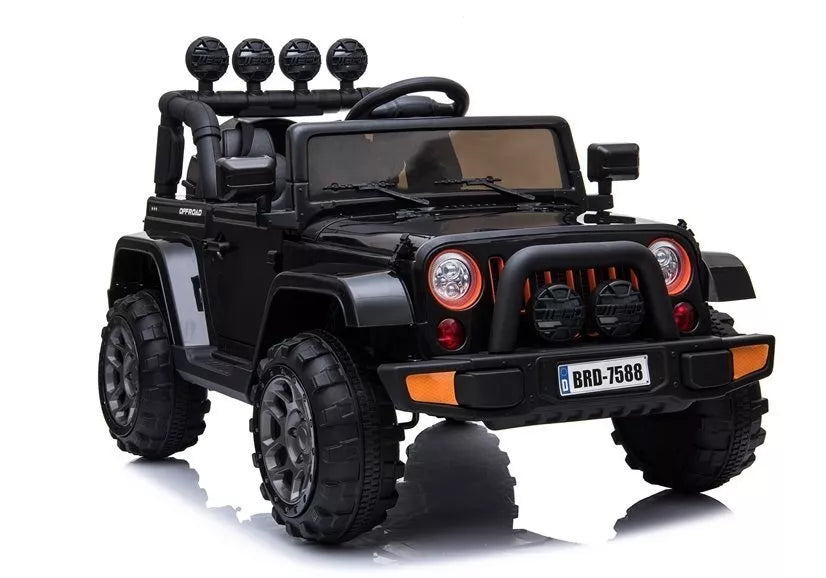 BRD‑7588 juodas elektrinis vaikiškas visureigis – 12V