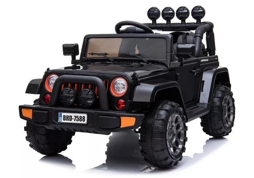 BRD‑7588 juodas elektrinis vaikiškas visureigis – 12V