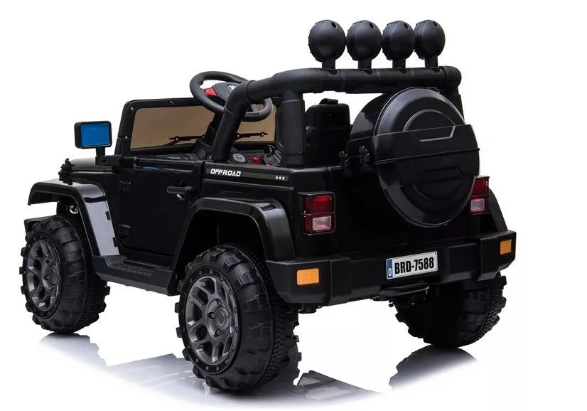 BRD‑7588 juodas elektrinis vaikiškas visureigis – 12V