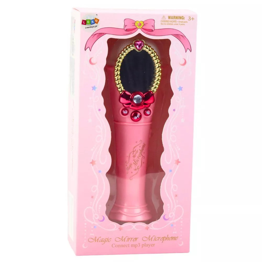 Magiškas veidrodis su mikrofonu, rožinis – USB, šviesos, garsai