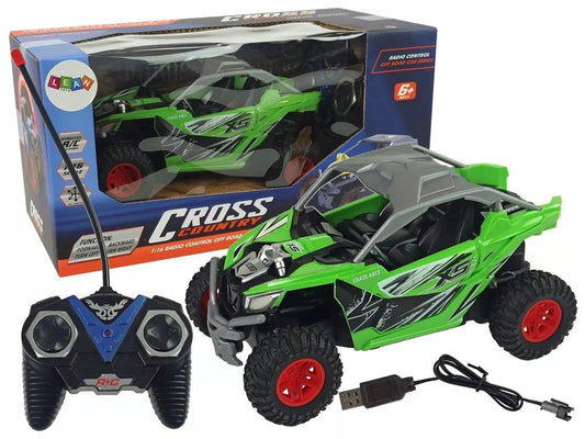 Nuotoliniu būdu valdomas bekelės automobilis Cross Country 1:16, 27 MHz – žalias