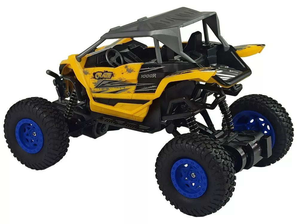 Nuotoliniu būdu valdomas bekelės automobilis Cross Country 1:16, 27 MHz – geltonas