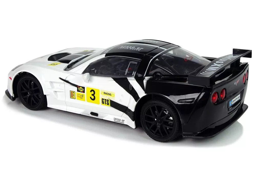 Nuotoliniu būdu valdomas sportinis automobilis Corvette C6.R 1:18, 2.4 GHz – baltas
