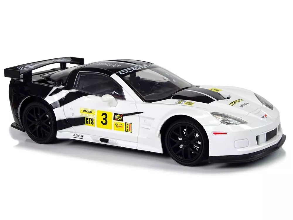 Nuotoliniu būdu valdomas sportinis automobilis Corvette C6.R 1:18, 2.4 GHz – baltas