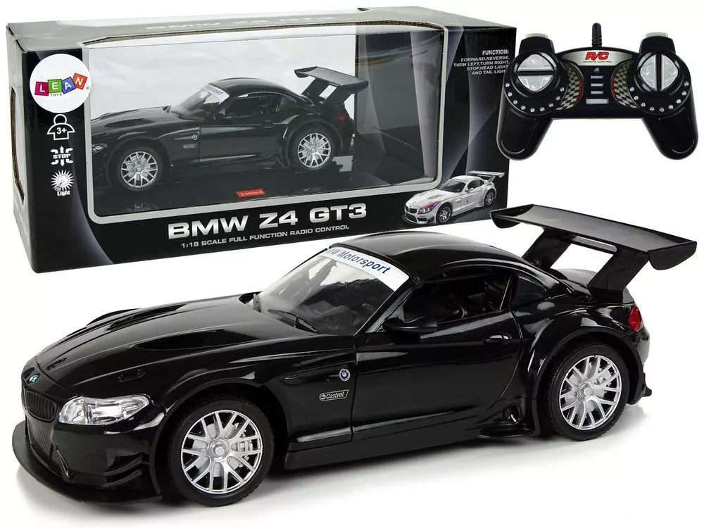 Nuotoliniu būdu valdomas sportinis automobilis BMW Z4 GT3 1:18, 2.4 GHz – juodas