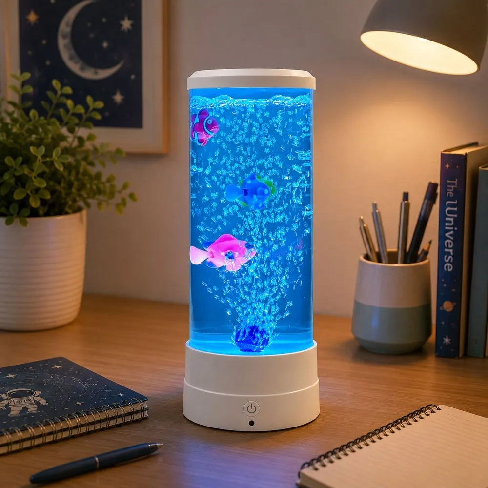 Akvariumo efekto LED naktinė lempa su 16 spalvų