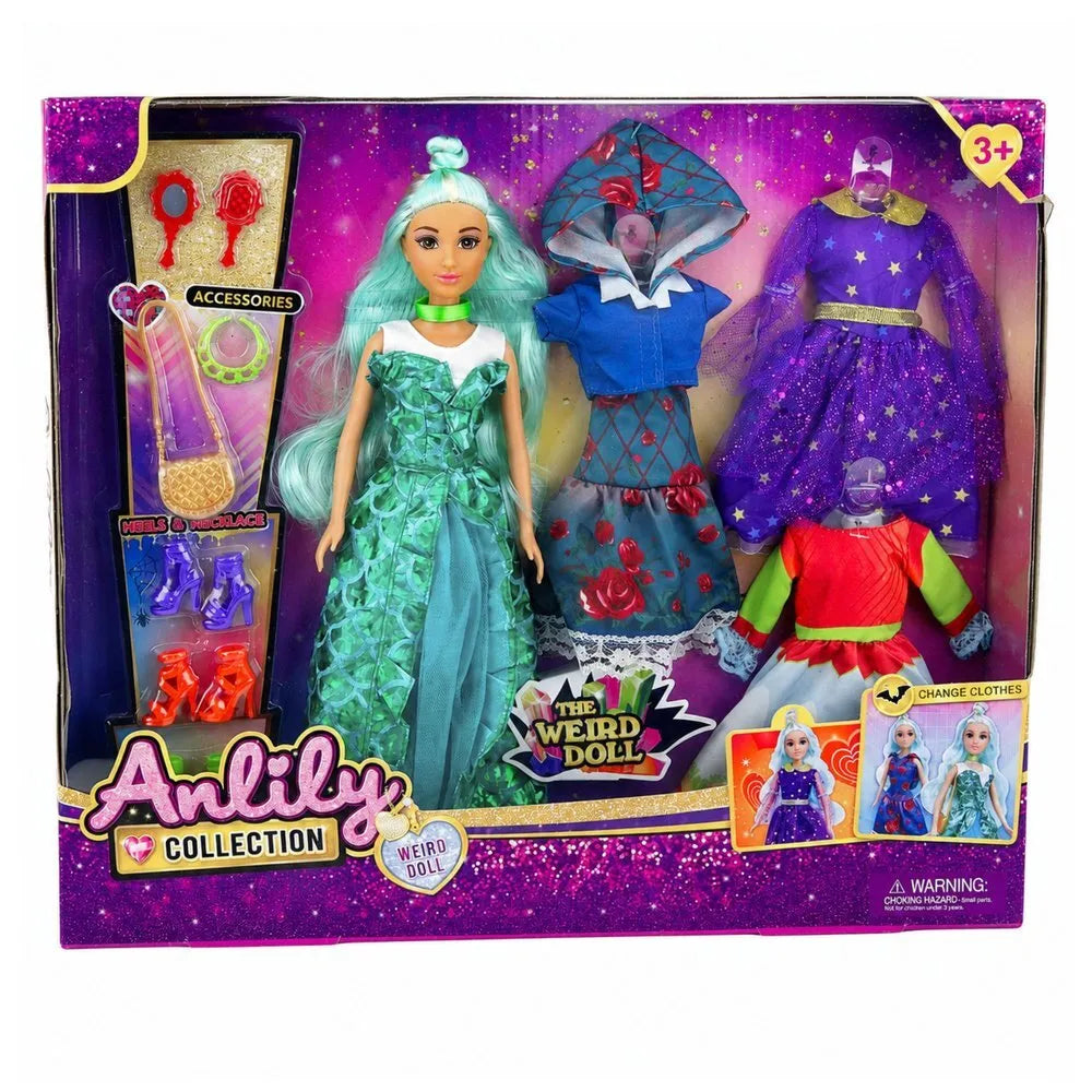„Anlily Fantasy Doll 30“ – lėlė su 3 fantazijos suknelėmis ir aksesuarais