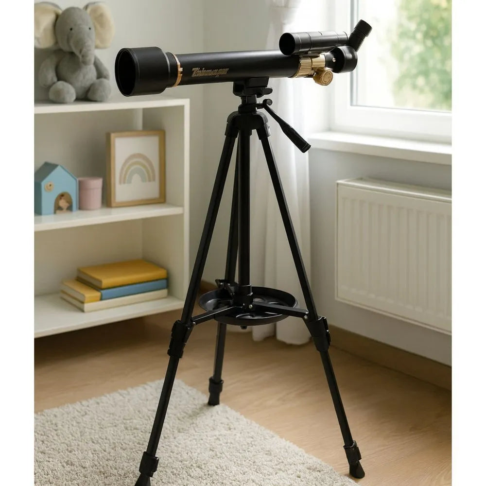 Astronominis teleskopas 50×115 mm su aliuminio trikoju ir priedais