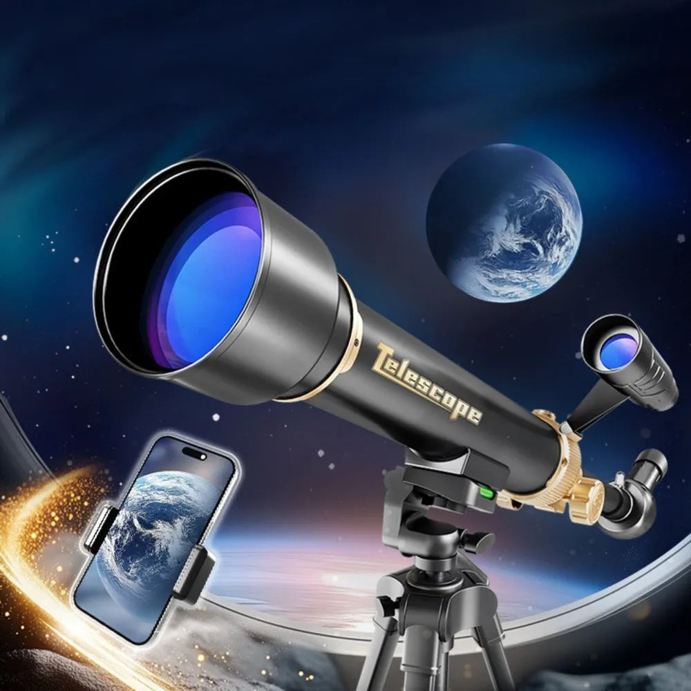 Astronominis teleskopas 50×115 mm su aliuminio trikoju ir priedais