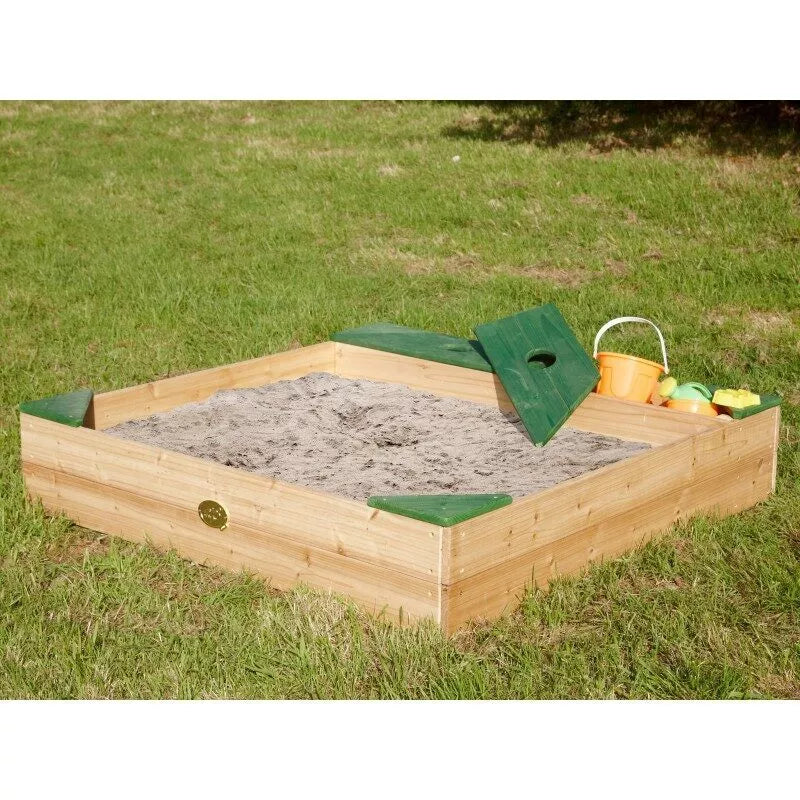 Medinė smėlio dėžė su tentu