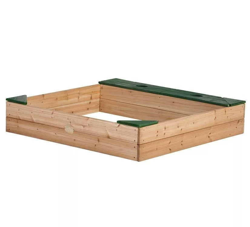 Medinė smėlio dėžė su tentu