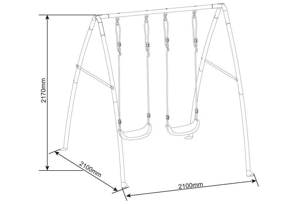 Axi dvigubos metalinės sūpynės