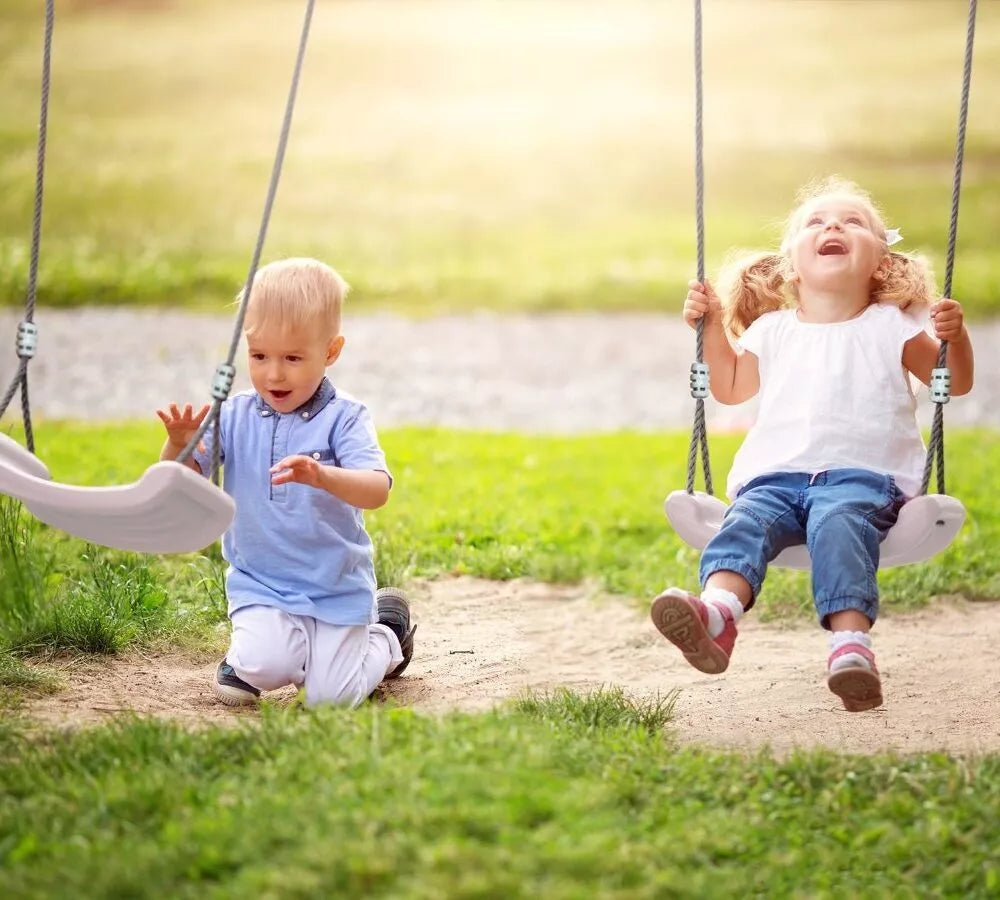 Axi dvigubos metalinės sūpynės