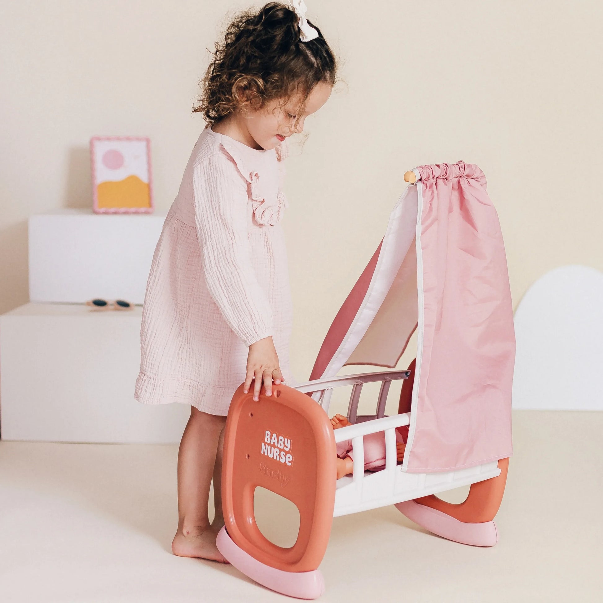Baby Nurse lėlių lopšelis su baldakimu – 42 cm lėlėms