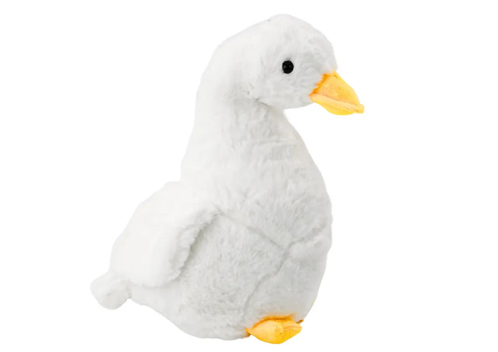Balta pliušinė žąsis 30 cm