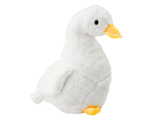 Balta pliušinė žąsis 30 cm