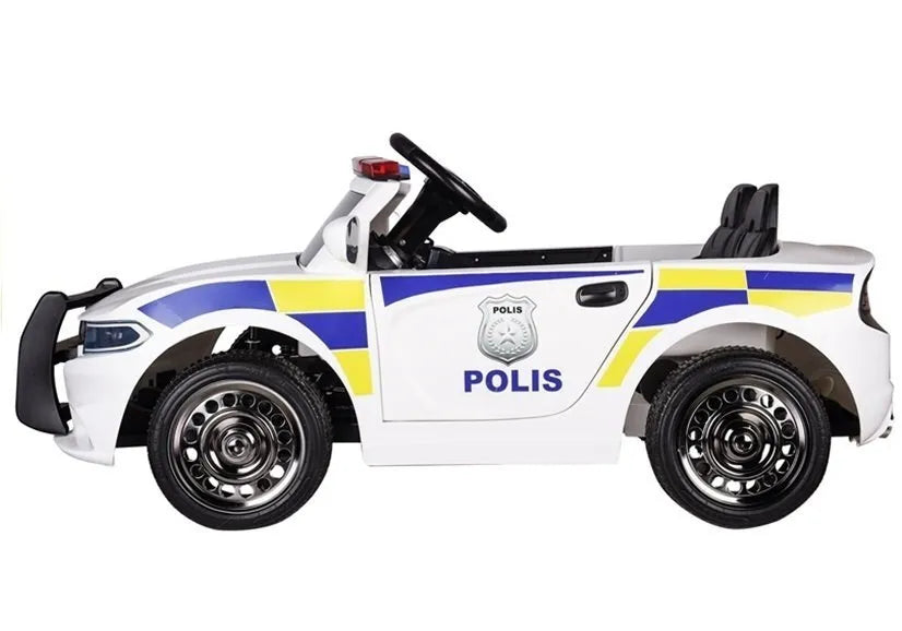 Baltas policijos elektromobilis vaikams