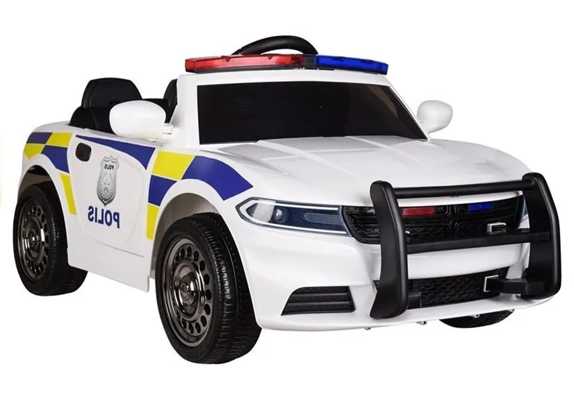 Baltas policijos elektromobilis vaikams