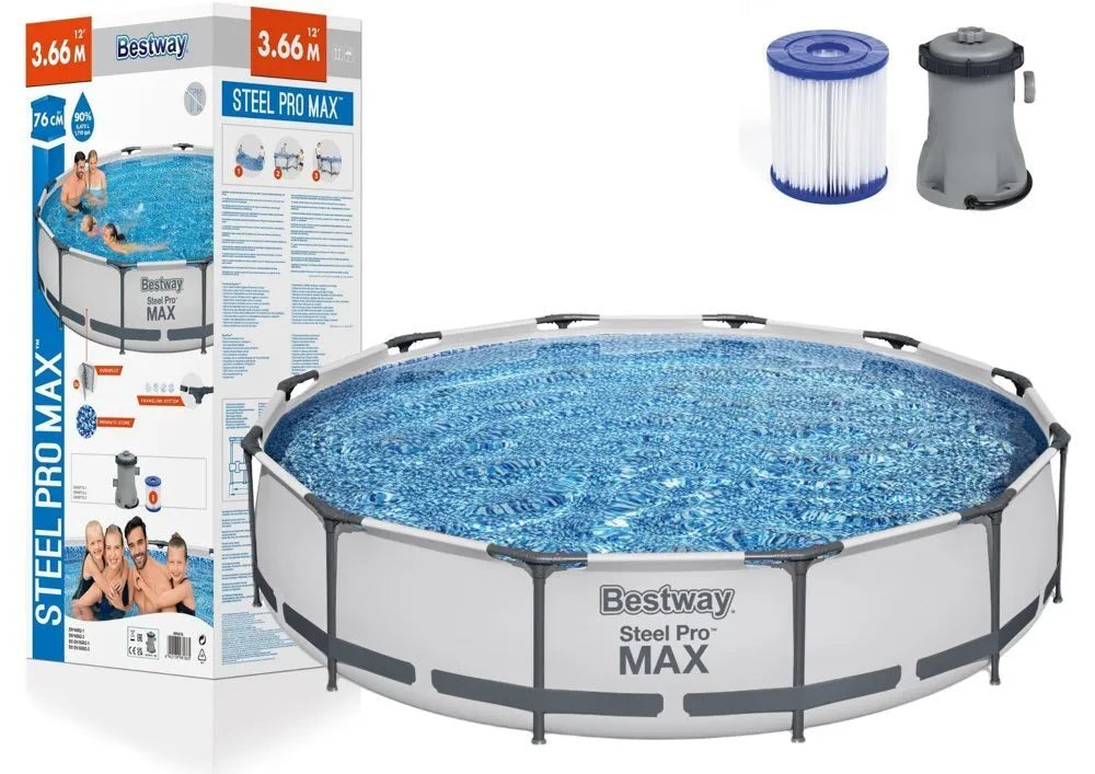Bestway baseinas 366 × 76 cm – su pompa ir filtru