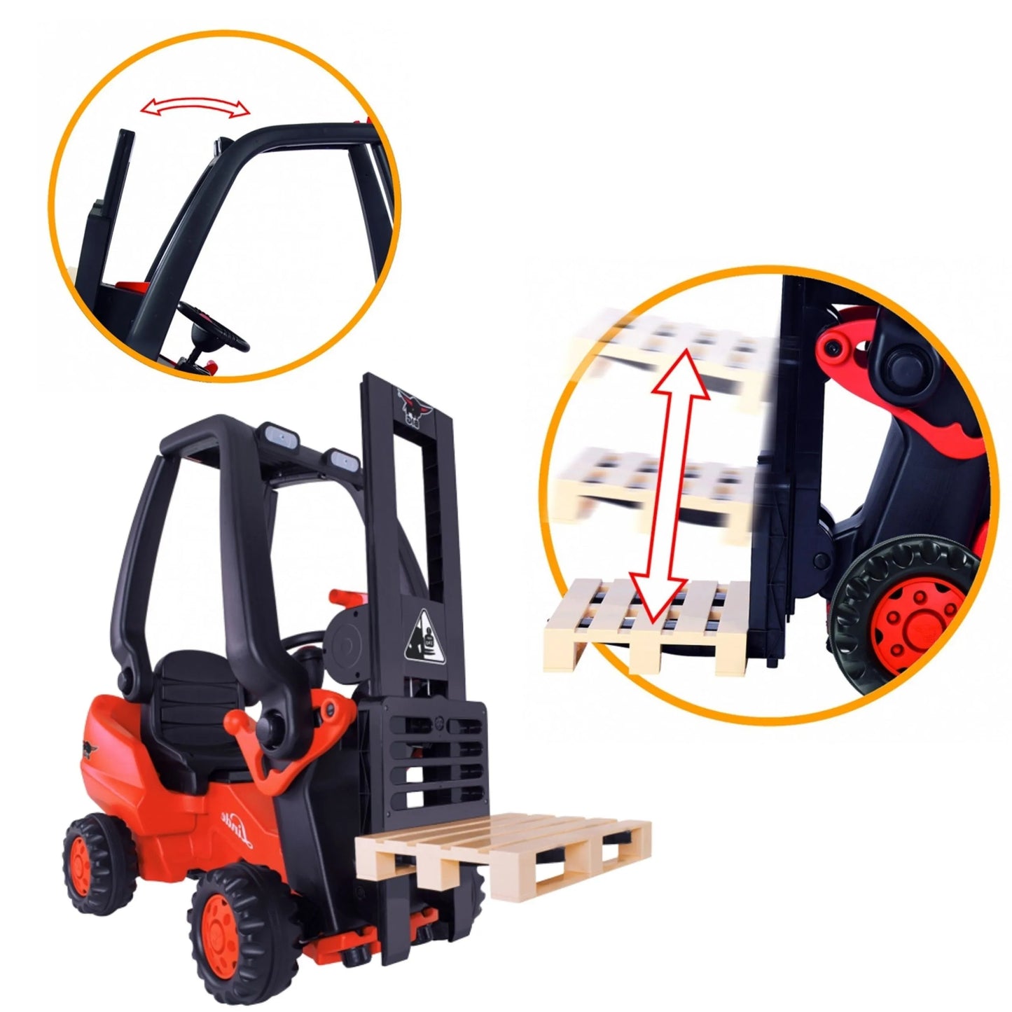 BIG Linde Forklift vaikiškas krautuvas su palete