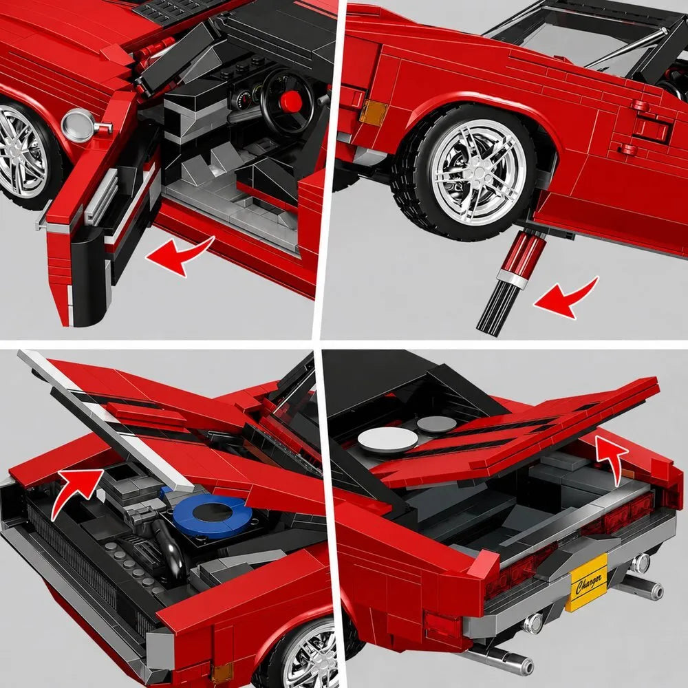 „Charger Red 1869“ – raudono sportinio automobilio konstruktorius iš 1869 detalių