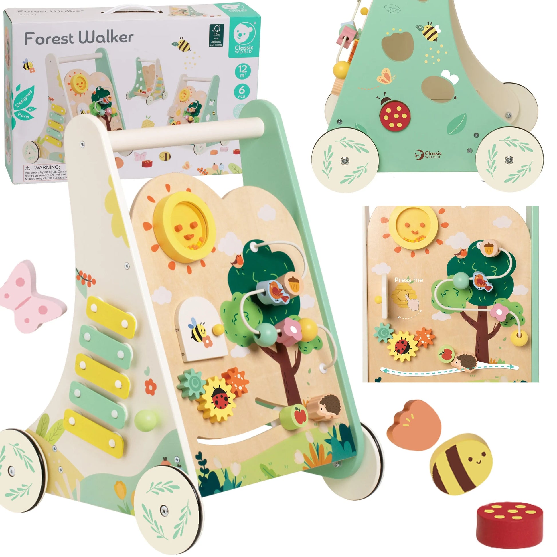 CLASSIC WORLD medinis daugiafunkcis stumdukas 8in1 „Forest Walker“