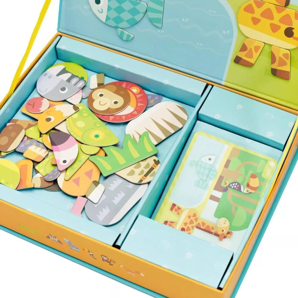 CLASSIC WORLD magnetinė dėlionė Gyvūnai Lentos kaladėlės Atminties dėlionė 60 vnt.