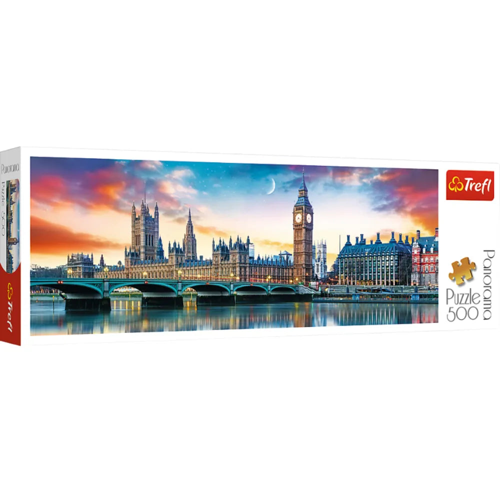 Dėlionė 500 dalių – Panorama „Big Ben ir Vestminsterio rūmai, Londonas“