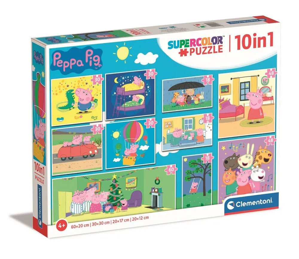 Dėlionės 10in1 „Peppa“ – Super Spalvos