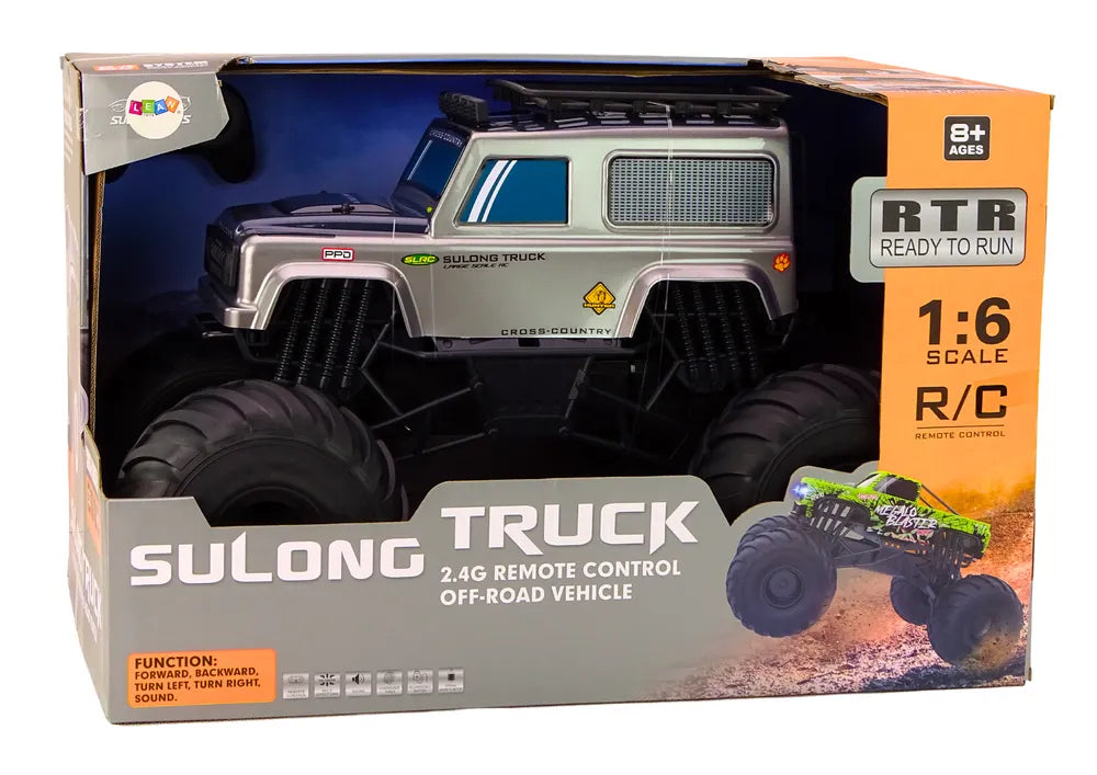 Didelis RC bekelės visureigis 1:6 su guminiais ratais, garsais ir 2.4G valdymu